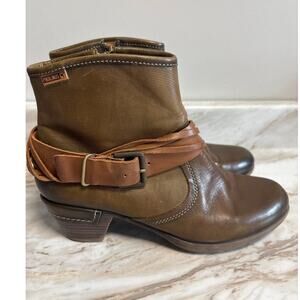 Pikolinos Rotterdam Ankle Boot Tan Brown Leather Size 38  7.5-8